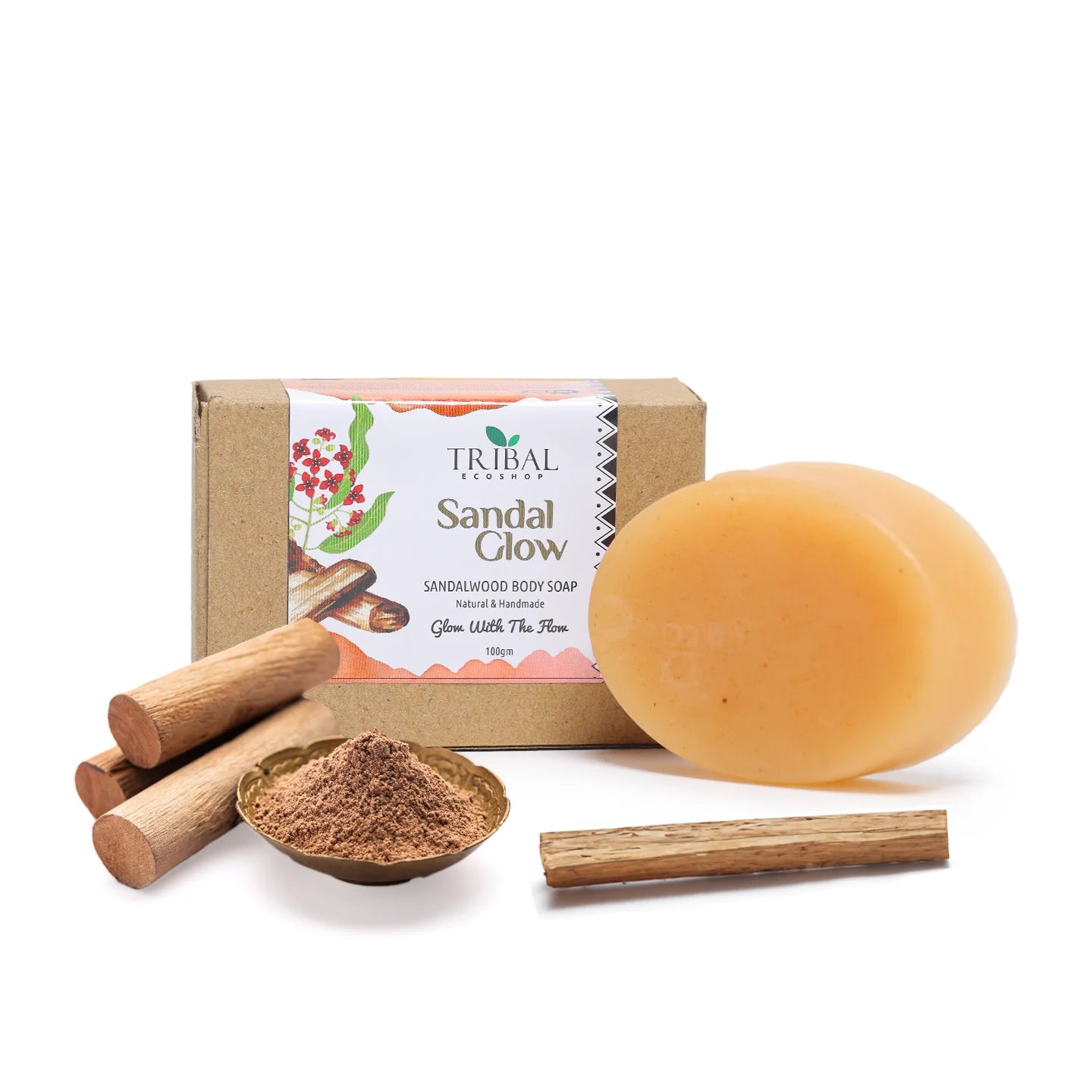 Sandal Glow Sandalwood Soap 100g | Natural & Aromatic | Deep Cleansing & Skin Nourishing