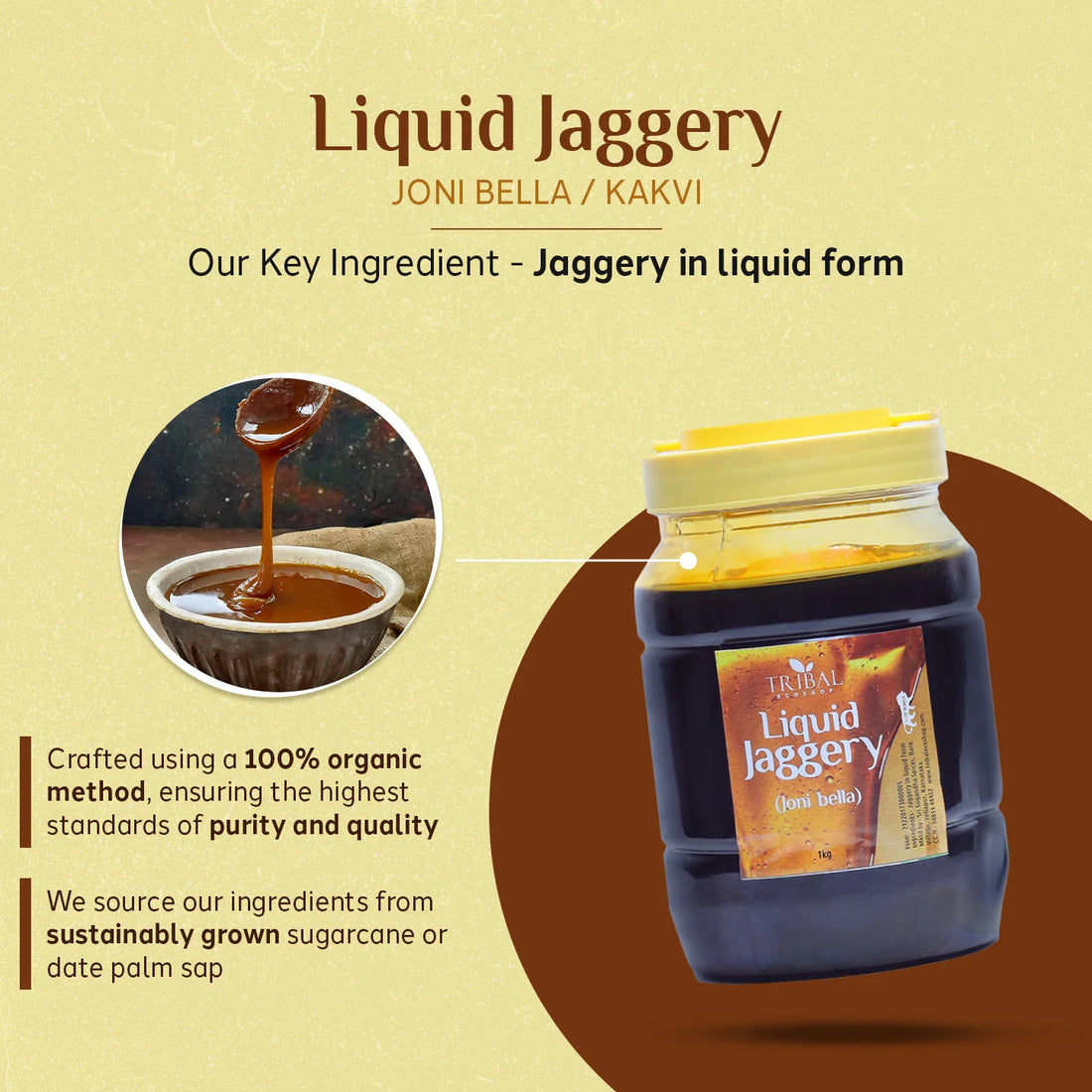Liquid Jaggery 1kg | Natural Sweetener | Rich in Minerals & Antioxidants | Chemical-Free & Unrefined