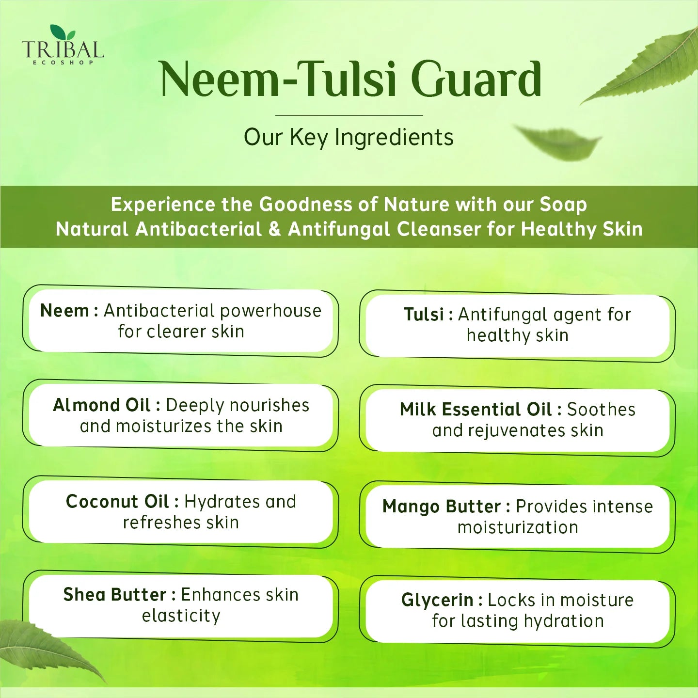 Neem-Tulsi Guard Body Soap 100g | Herbal Neem & Tulsi Soap for Clear & Healthy Skin