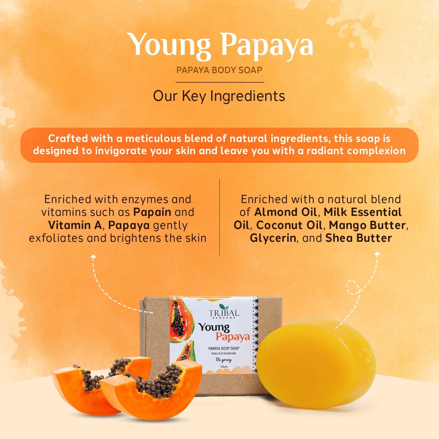 Young Papaya Body Soap 100g | Skin-Brightening & Exfoliating Papaya Soap for a Radiant Glow