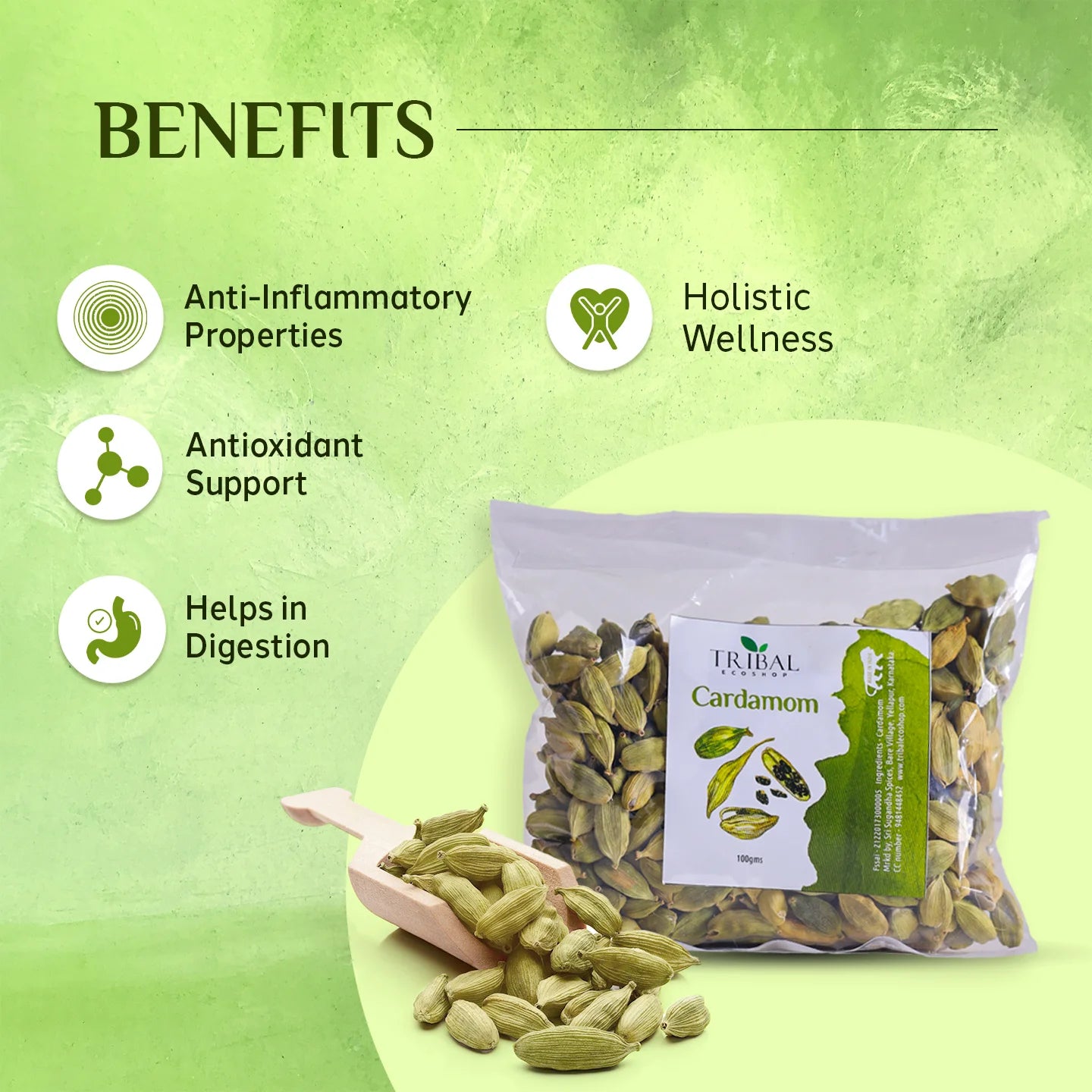 Organic Cardamom 100g | Premium Aromatic Spice for Digestion & Wellness