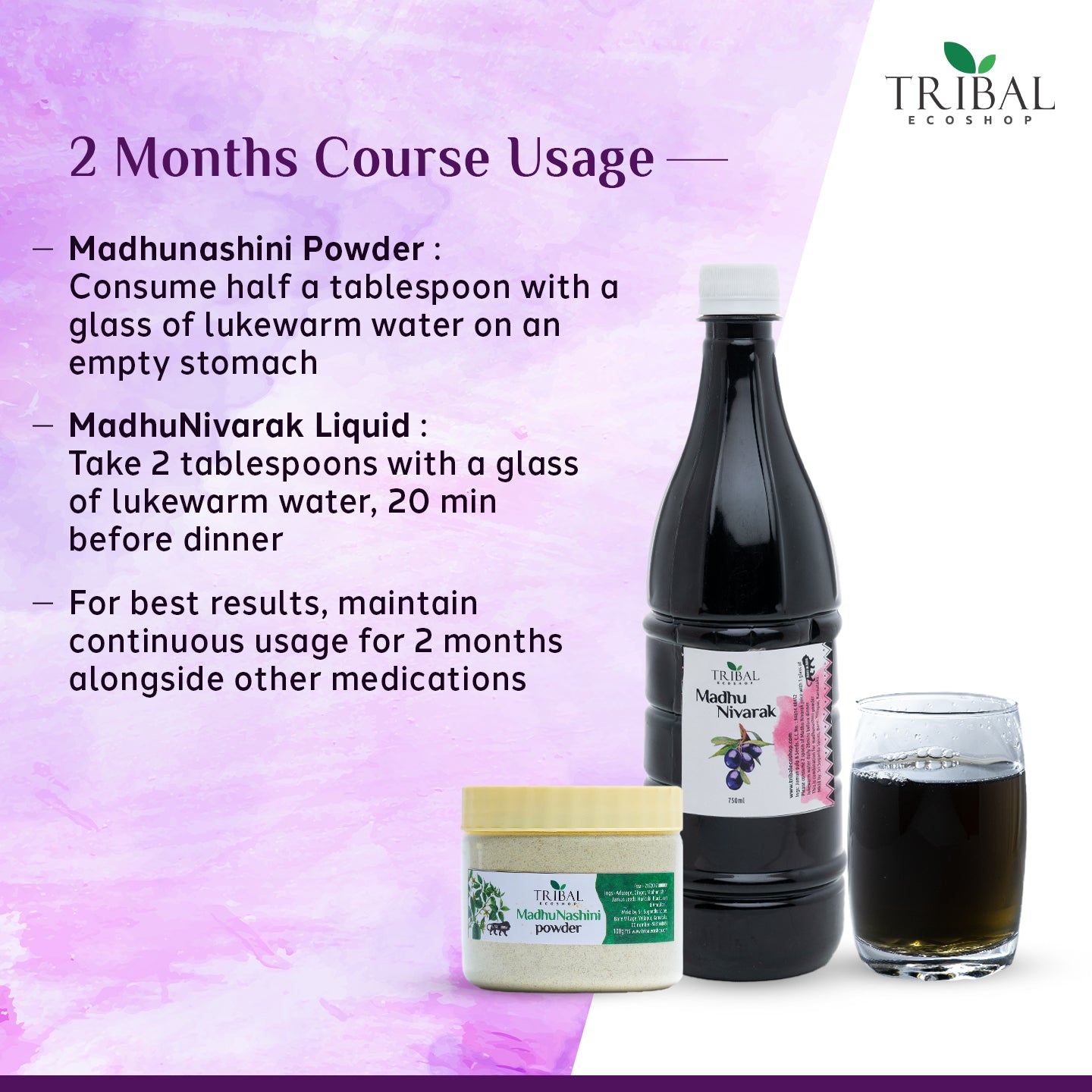 Madhunivarak & Madhunashini Combo | Ayurvedic Sugar Control Powder & Squash | Jamun & Herbal Formula