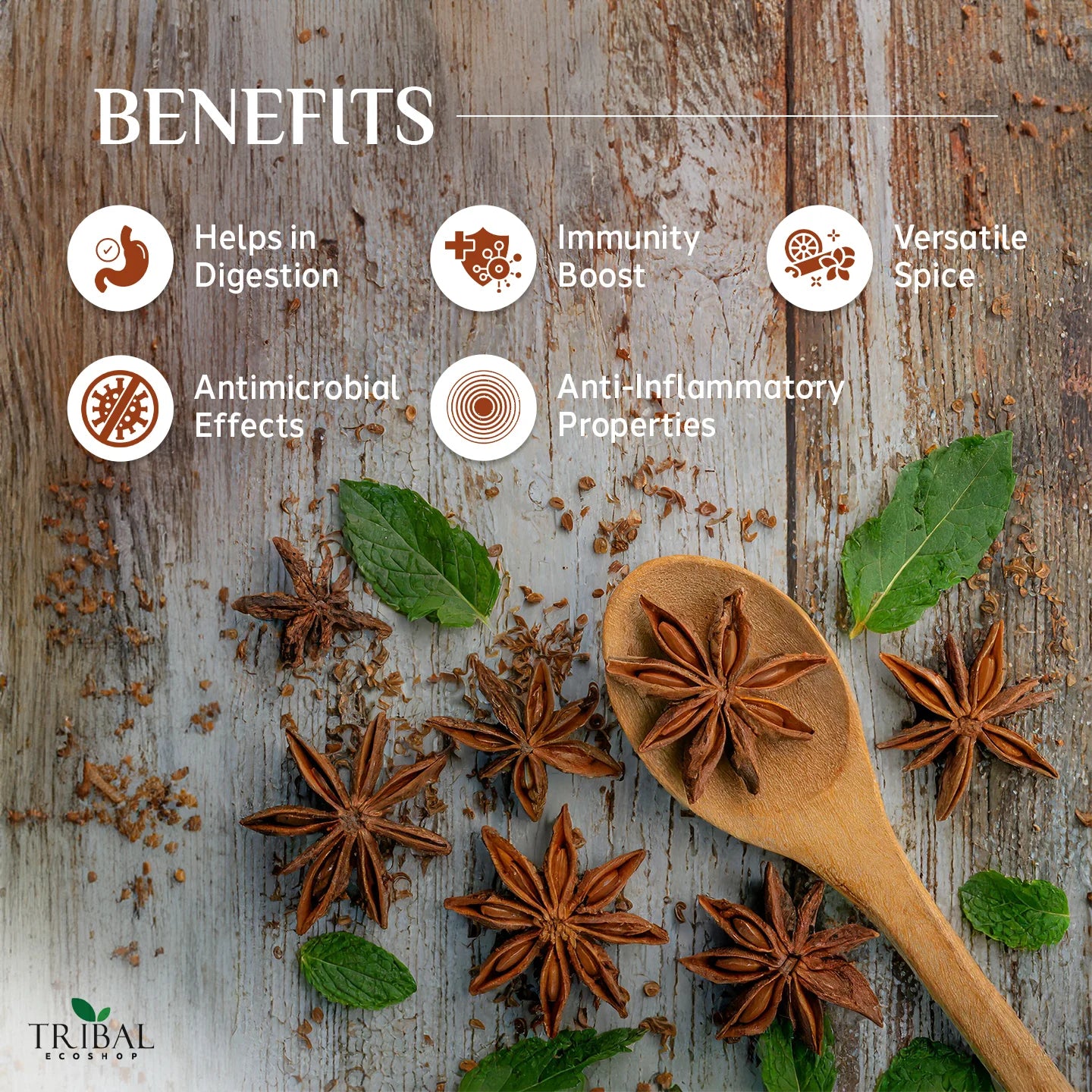 Star Anise 50g | Premium Whole Star Anise Spice | Aromatic & Flavorful
