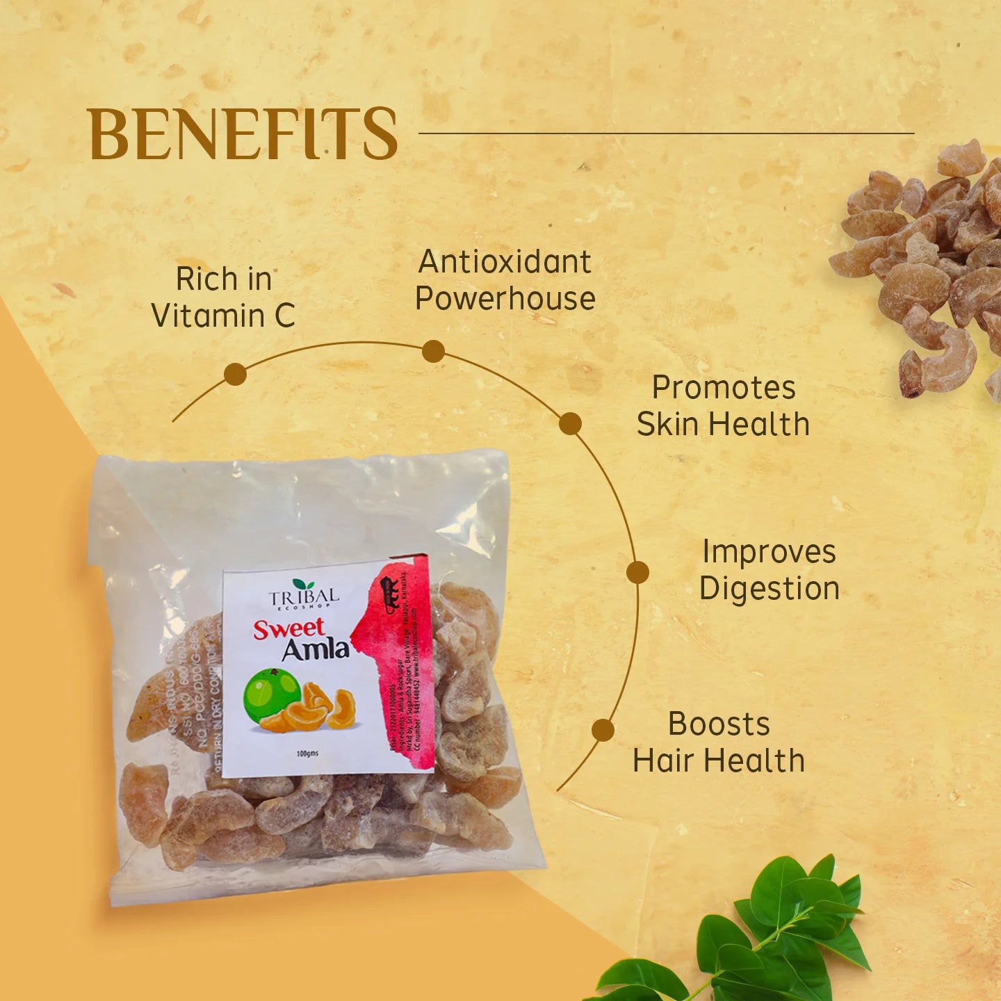 Sweet Amla 100g | Natural Dried Indian Gooseberry | Immunity & Digestion Booster