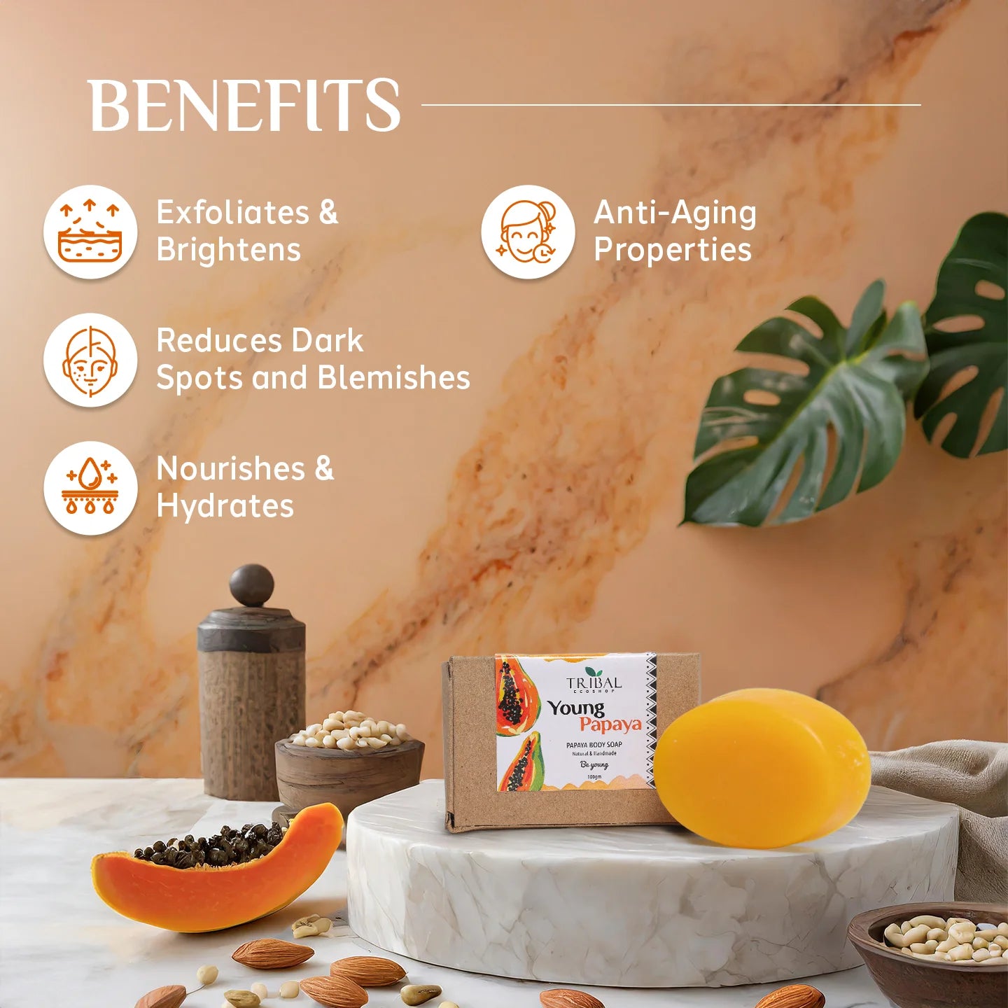 Young Papaya Body Soap 100g | Skin-Brightening & Exfoliating Papaya Soap for a Radiant Glow