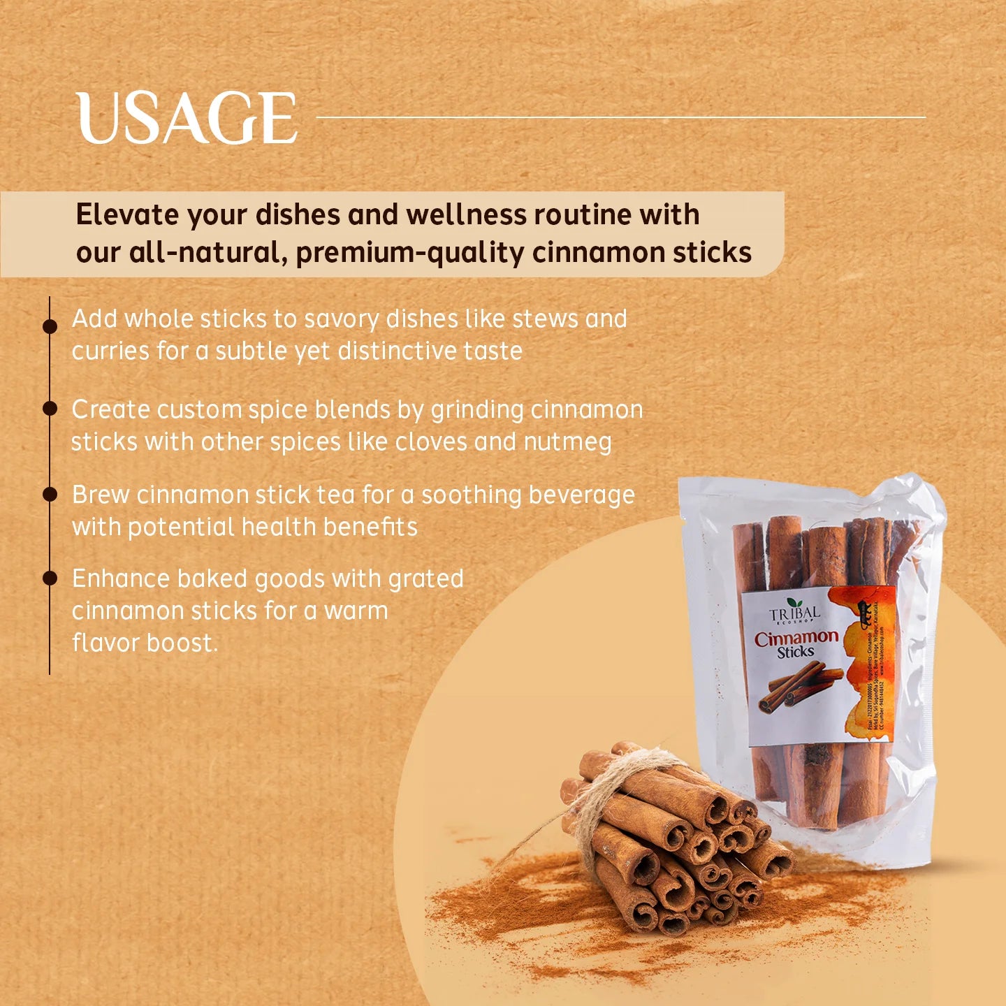 Cinnamon Sticks 50g | Premium Dalchini | Aromatic & Health-Boosting Spice
