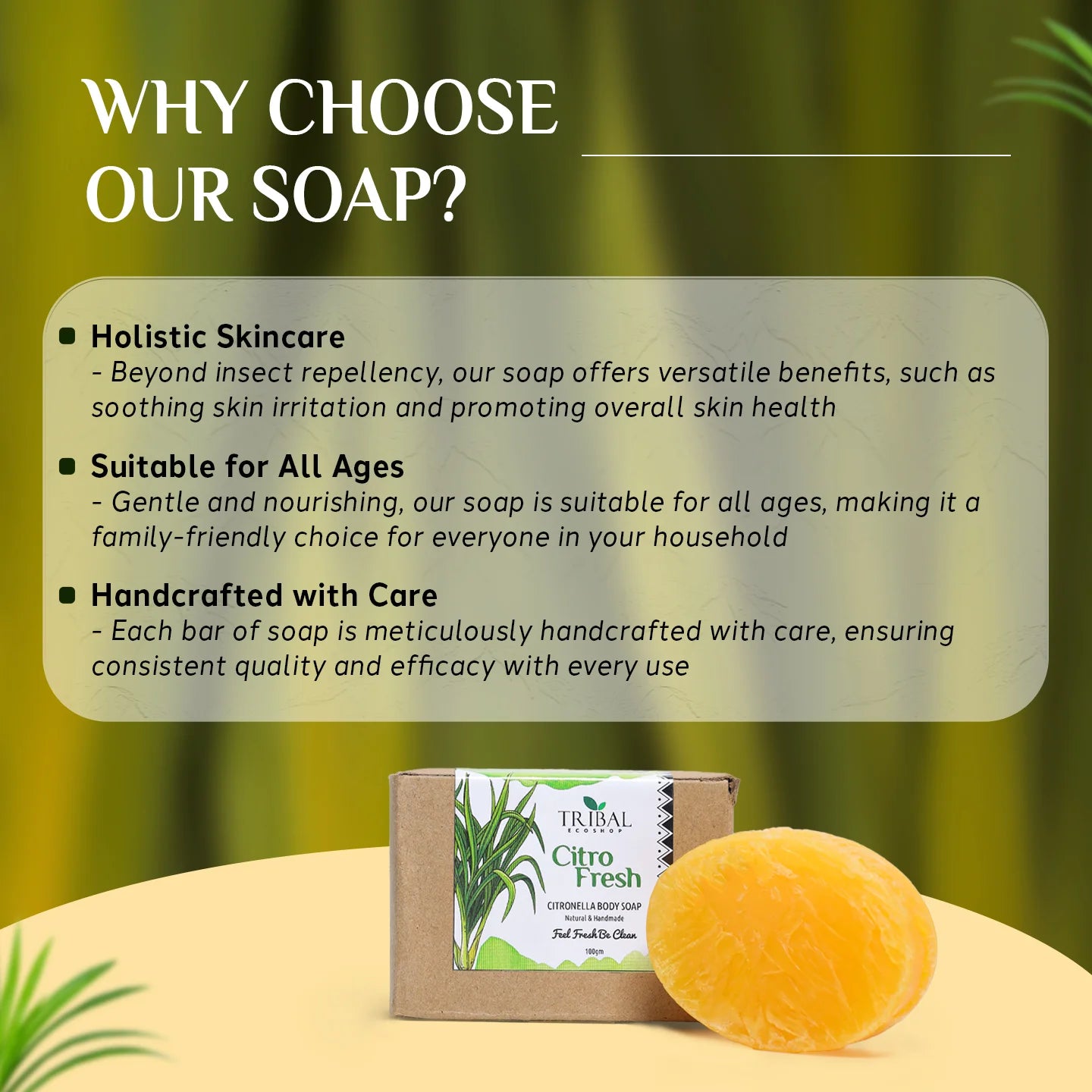 Citro Fresh Citronella Body Soap 100g | Natural Insect-Repellent Soap with Refreshing Citrus Aroma