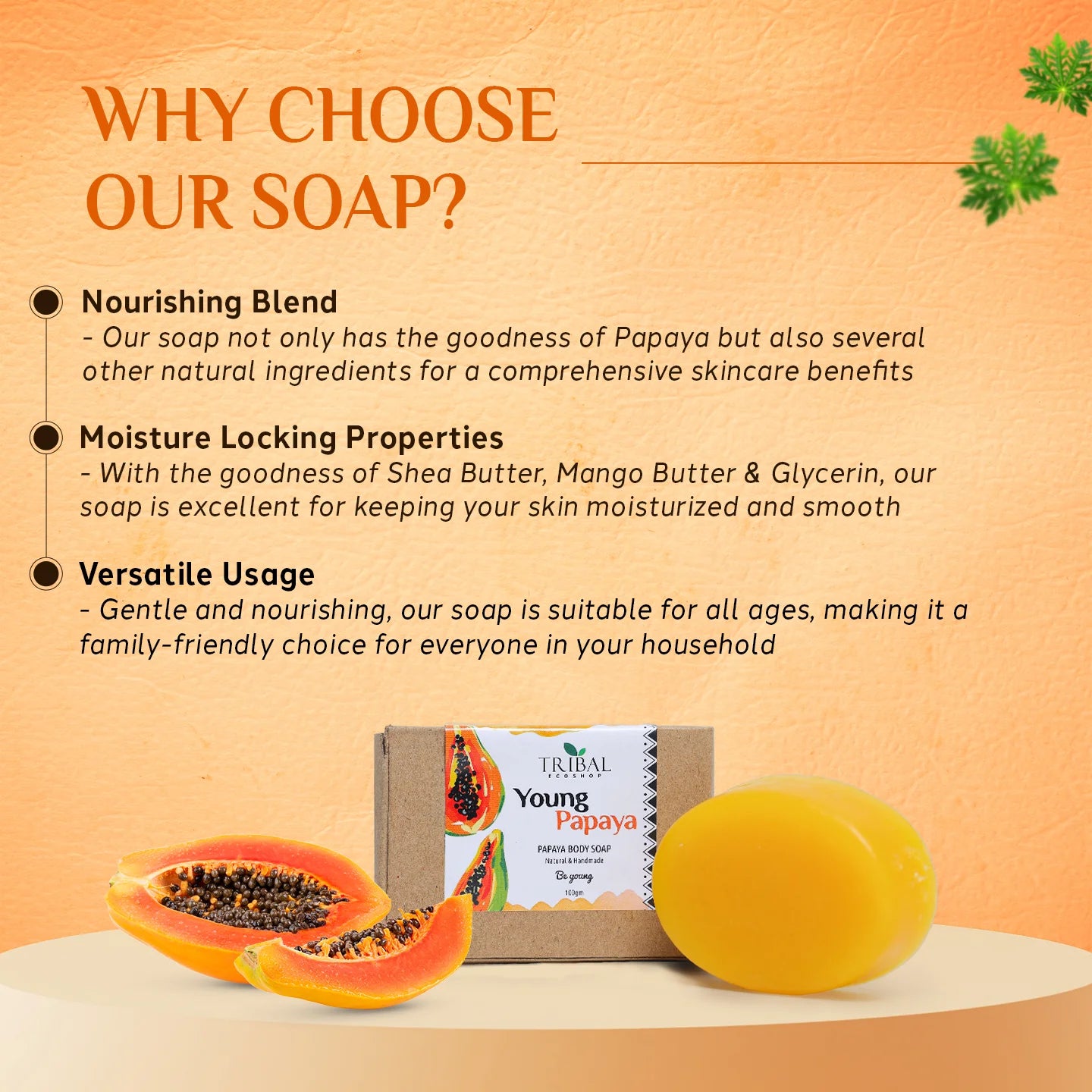 Young Papaya Body Soap 100g | Skin-Brightening & Exfoliating Papaya Soap for a Radiant Glow