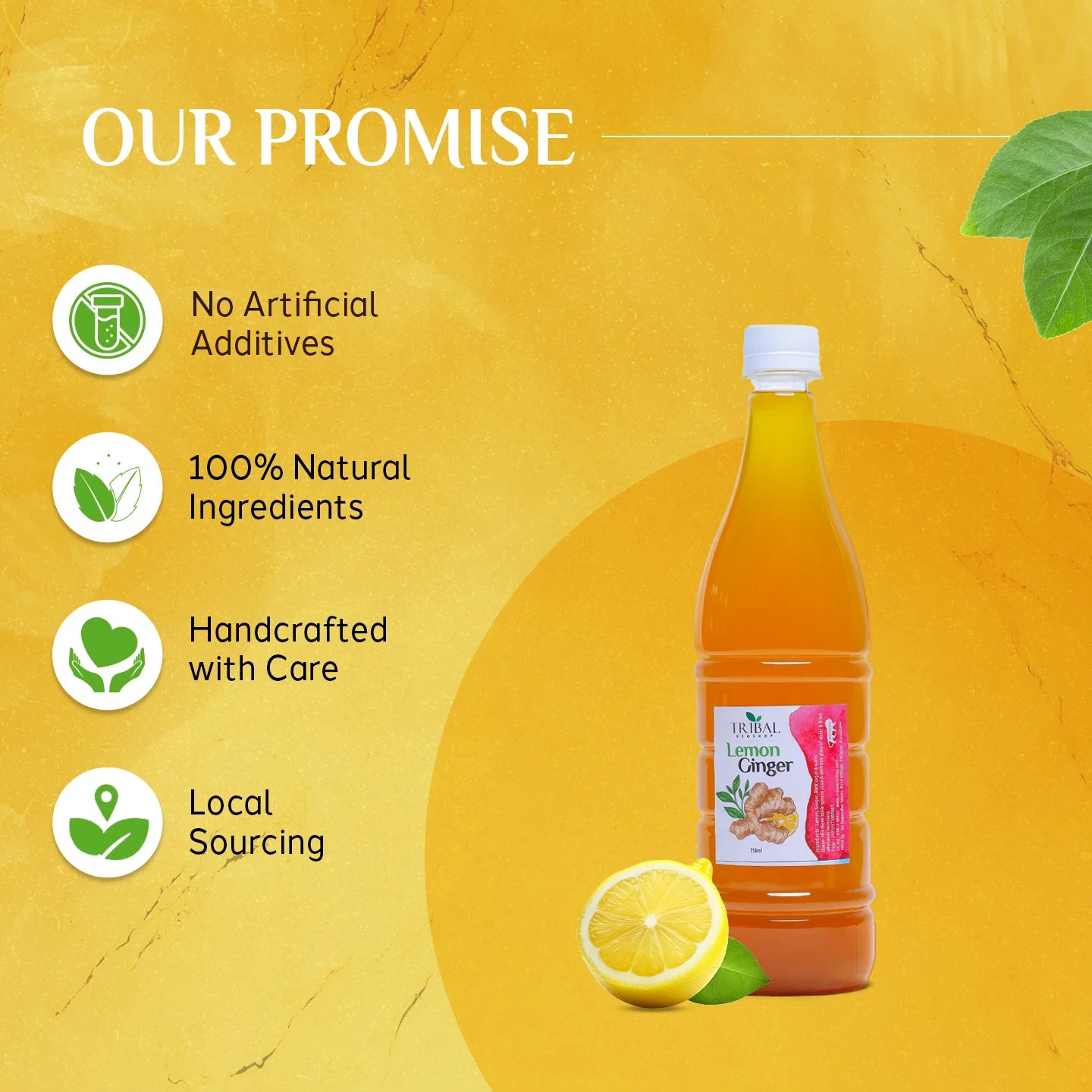 Lemon Ginger Squash 750ml | Immunity Booster & Digestive Health Drink | Natural Detox & Refreshing Beverage