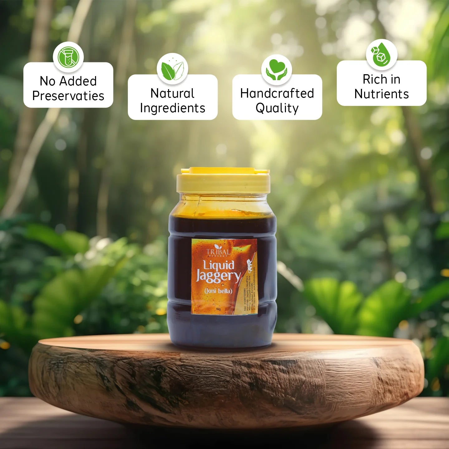 Liquid Jaggery 1kg | Natural Sweetener | Rich in Minerals & Antioxidants | Chemical-Free & Unrefined