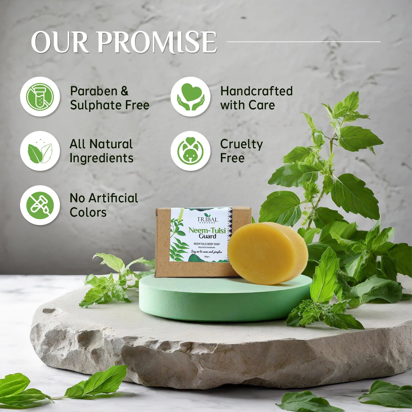 Neem-Tulsi Guard Body Soap 100g | Herbal Neem & Tulsi Soap for Clear & Healthy Skin