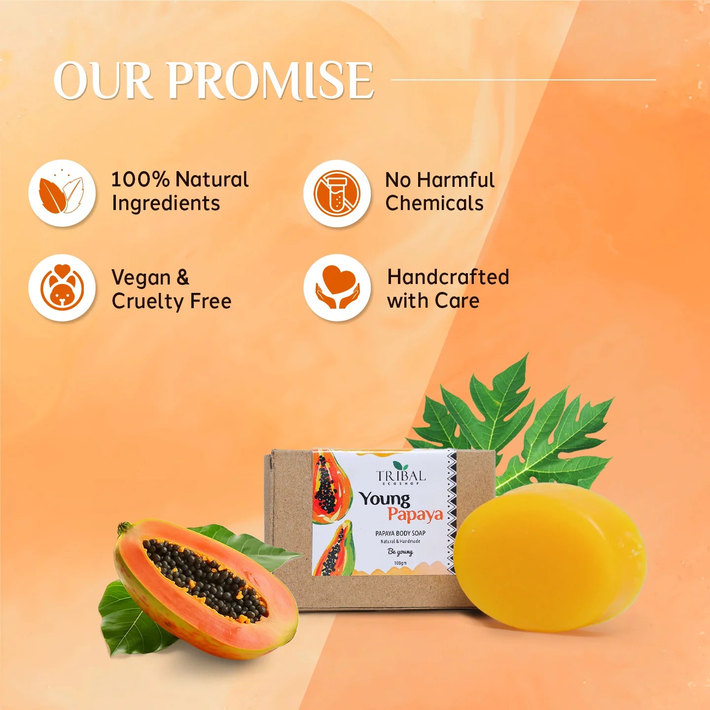Young Papaya Body Soap 100g | Skin-Brightening & Exfoliating Papaya Soap for a Radiant Glow