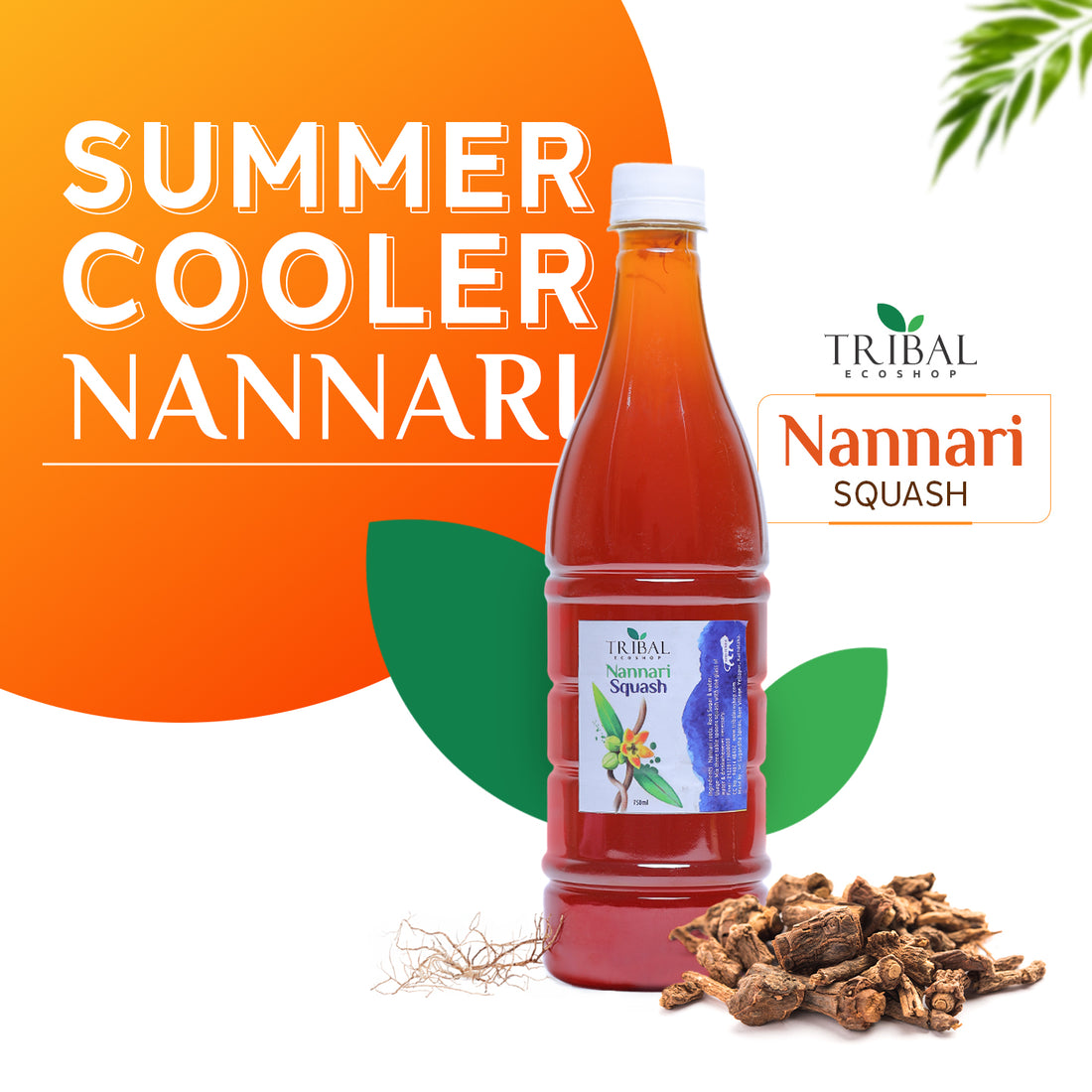 Nannari Squash 750ml | Natural Herbal Refreshing Drink | Cooling & Detoxifying Syrup | Supports Digestion & Hydration