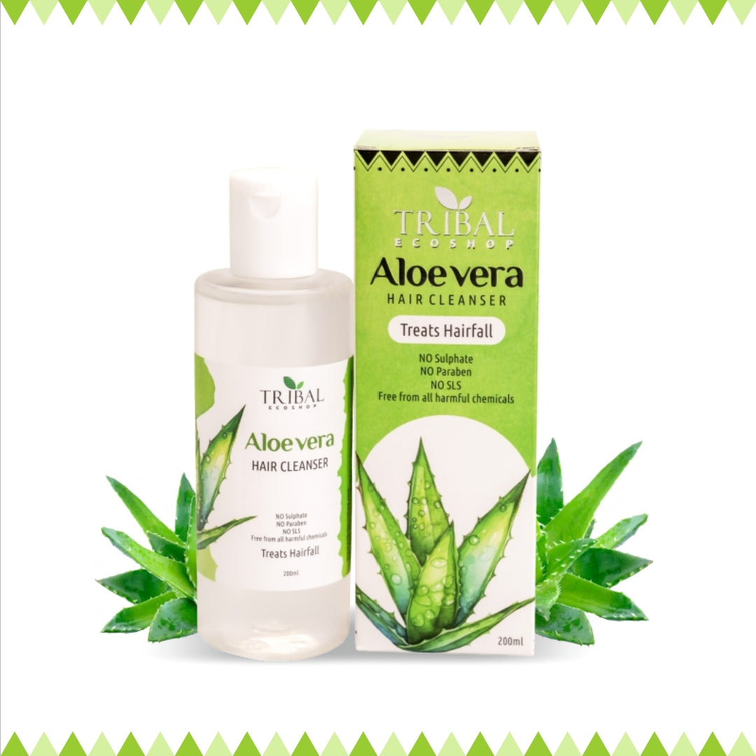 Aloe Vera Shampoo 200ml | Anti-Dandruff & Hair Fall Control | Sulfate-Free   Tribal Eco Shop