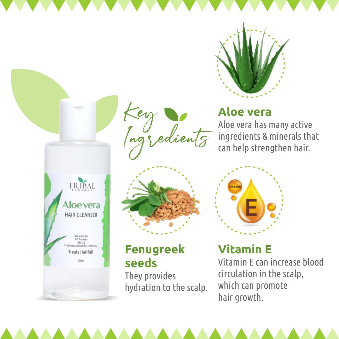 Aloe Vera Cleanser 200ml | Hydrating & Nourishing Hair Cleanser | Controls Dandruff & Hair Fall | Promotes Soft, Smooth & Healthy Hair
