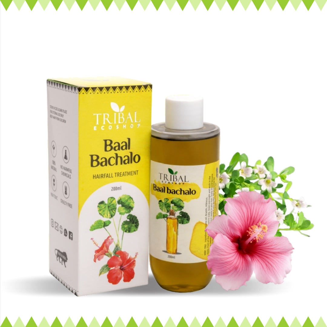 Baal Bachalo by Tribal Eco Shop – Brahmi, Hibiscus & Sesame Ayurvedic Hair Oil | Scalp Nourishment & Hair Vitality | 200ml