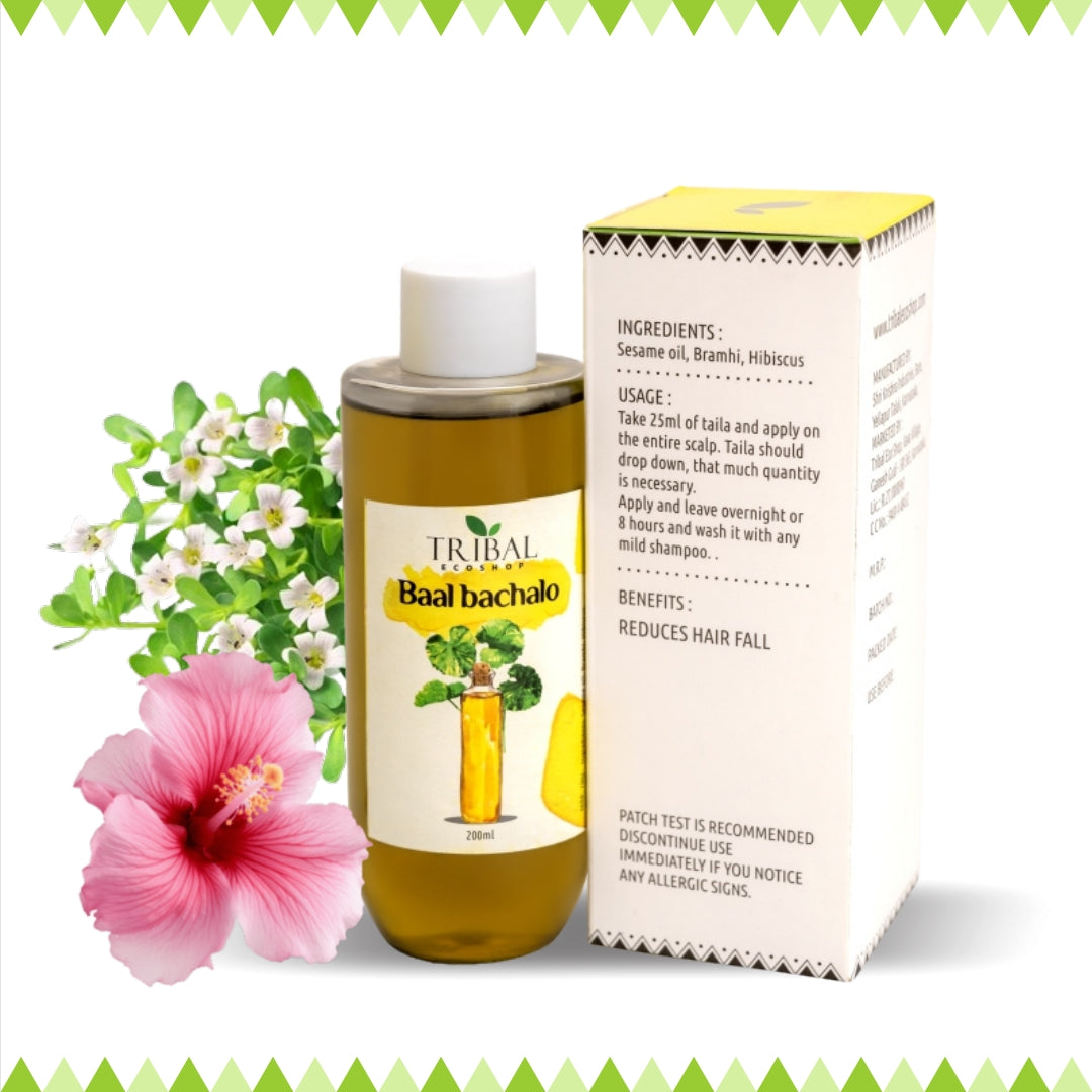 Baal Bachalo by Tribal Eco Shop – Brahmi, Hibiscus & Sesame Hair Oil | Scalp Nourishment & Hair Vitality | 200ml