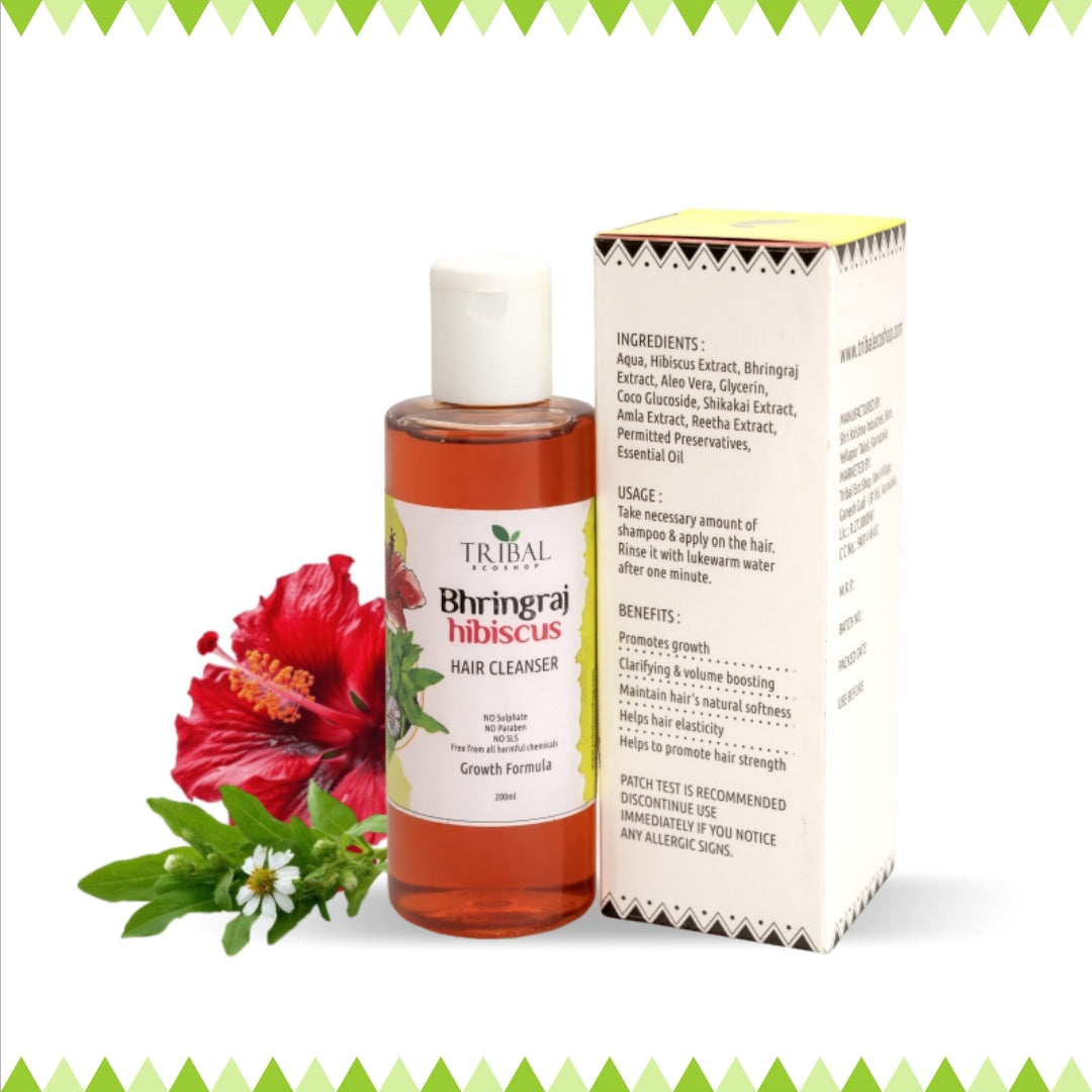 Bhringraj & Hibiscus Hair Cleanser 200ml | Ayurvedic Shampoo for Hair Fall Control & Hair Growth