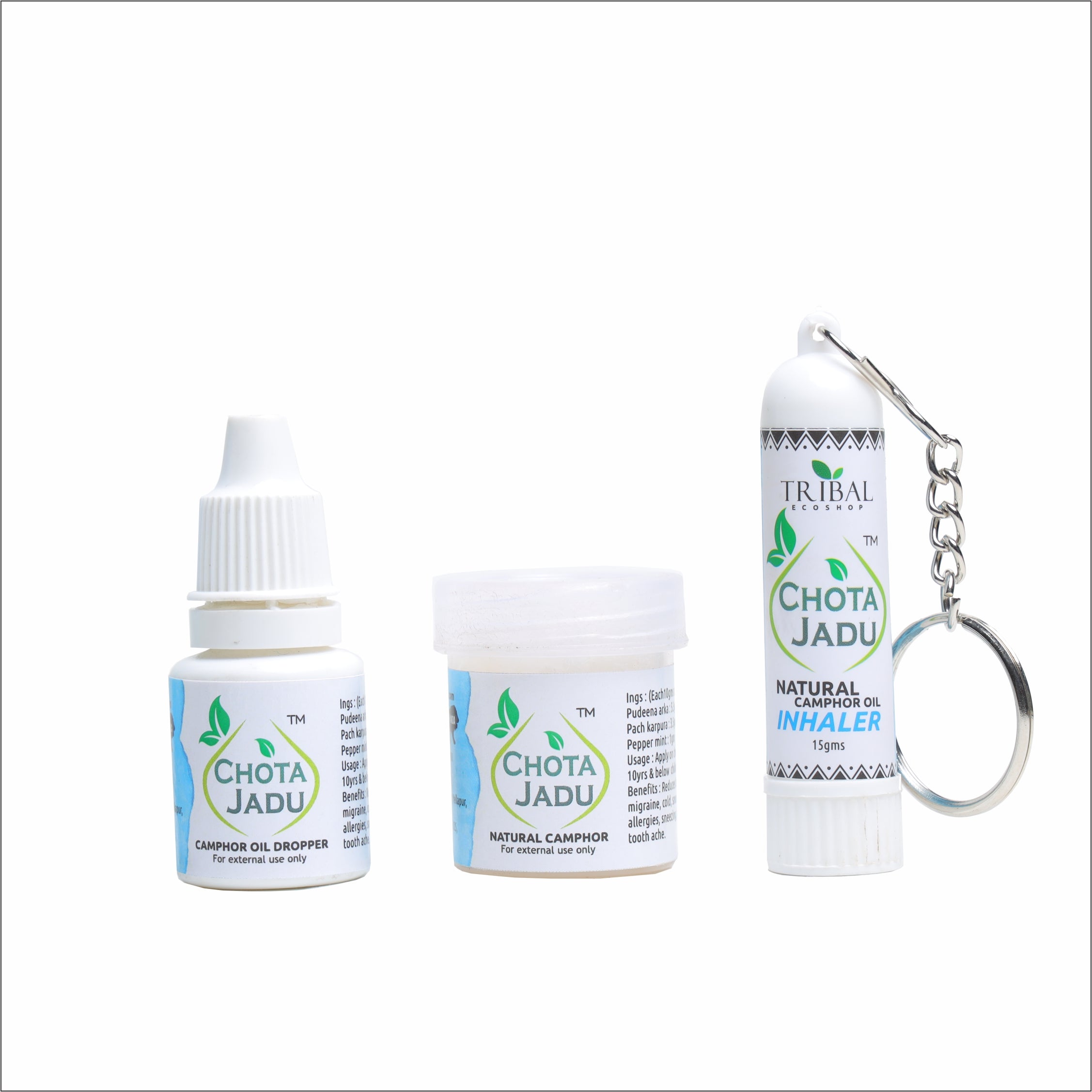 Chota Jadu Inhaler + Balm + Dropper | 3 Piece Combo