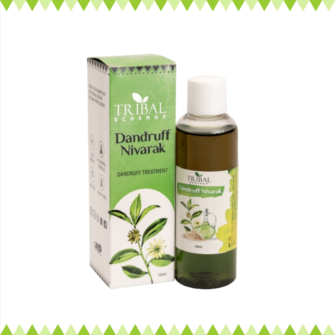Dandruff Nivarak by Tribal Eco Shop – Bhringraj, Amla & Hibiscus Scalp Oil | Scalp Nourishment & Hair Wellness | 100ml