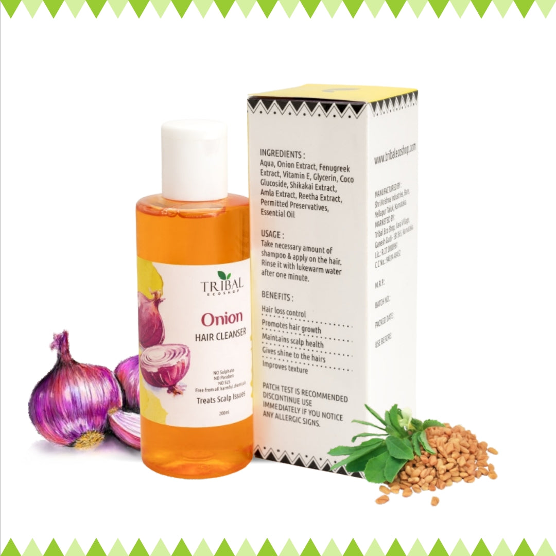 Onion Hair Cleanser 200ml | Anti-Hair Fall Shampoo | Strengthens Roots & Promotes Hair Growth