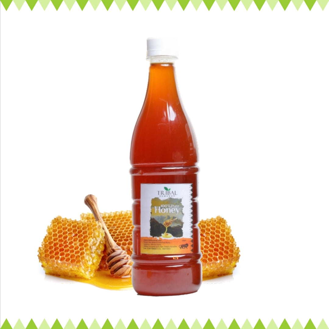 Tribal Eco Shop Pure Honey – Raw & Unprocessed Western Ghats Forest Honey | Multi-Floral | Available in 250g, 500g & 1kg