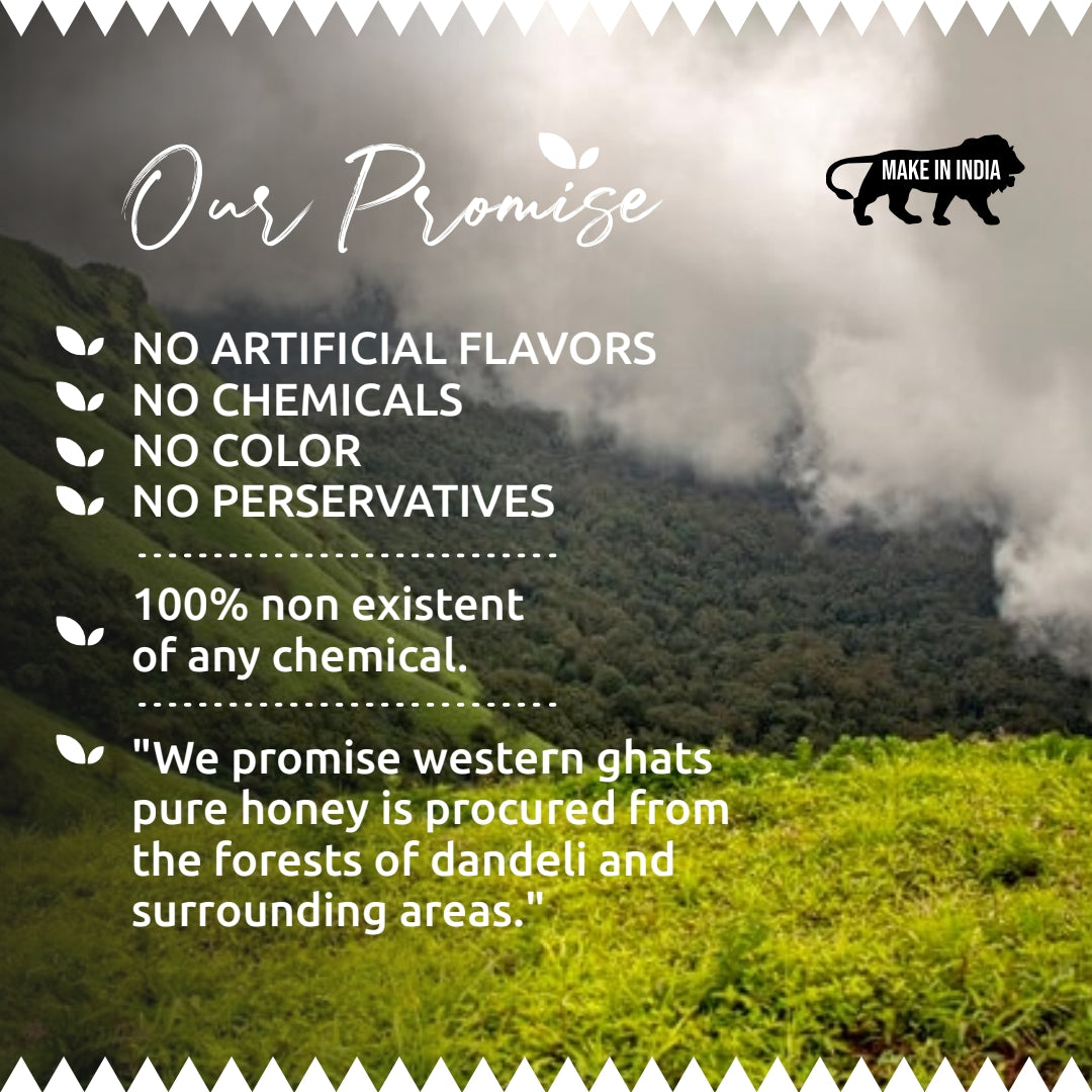 Tribal Eco Shop Pure Honey – Raw & Unprocessed Western Ghats Forest Honey | Multi-Floral | Available in 250g, 500g & 1kg