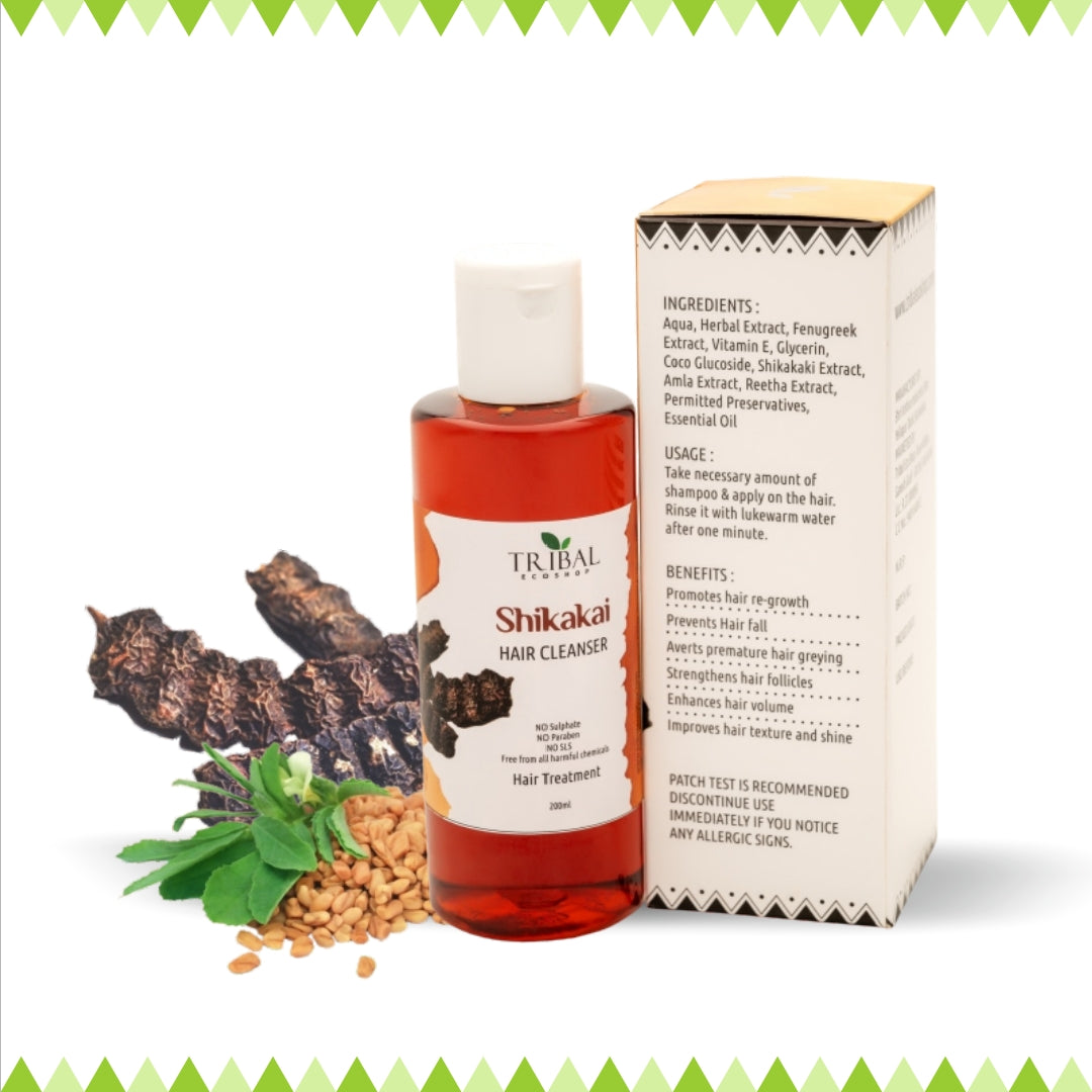 Shikakai Hair Cleanser 200ml | Natural Herbal Shampoo for Hair Growth & Dandruff Control