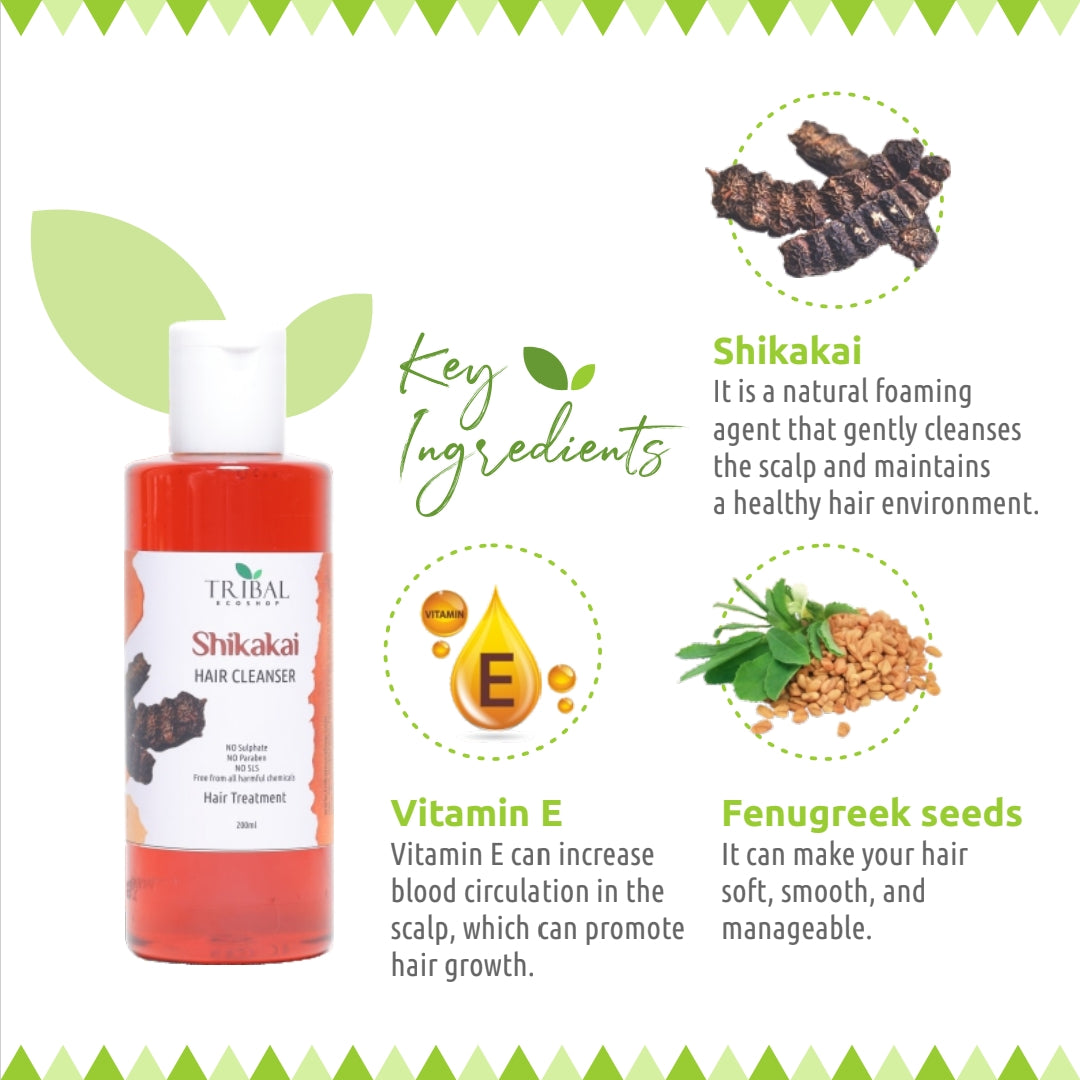 Shikakai Hair Cleanser 200ml | Natural Herbal Shampoo for Hair Growth & Dandruff Control