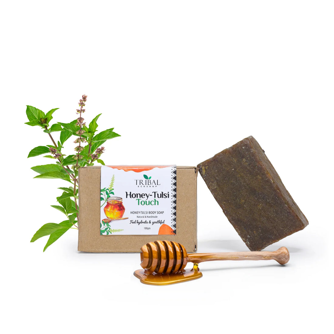 Honey Tulsi Soap 100g | Natural Body Soap for Glowing Skin & Acne Care