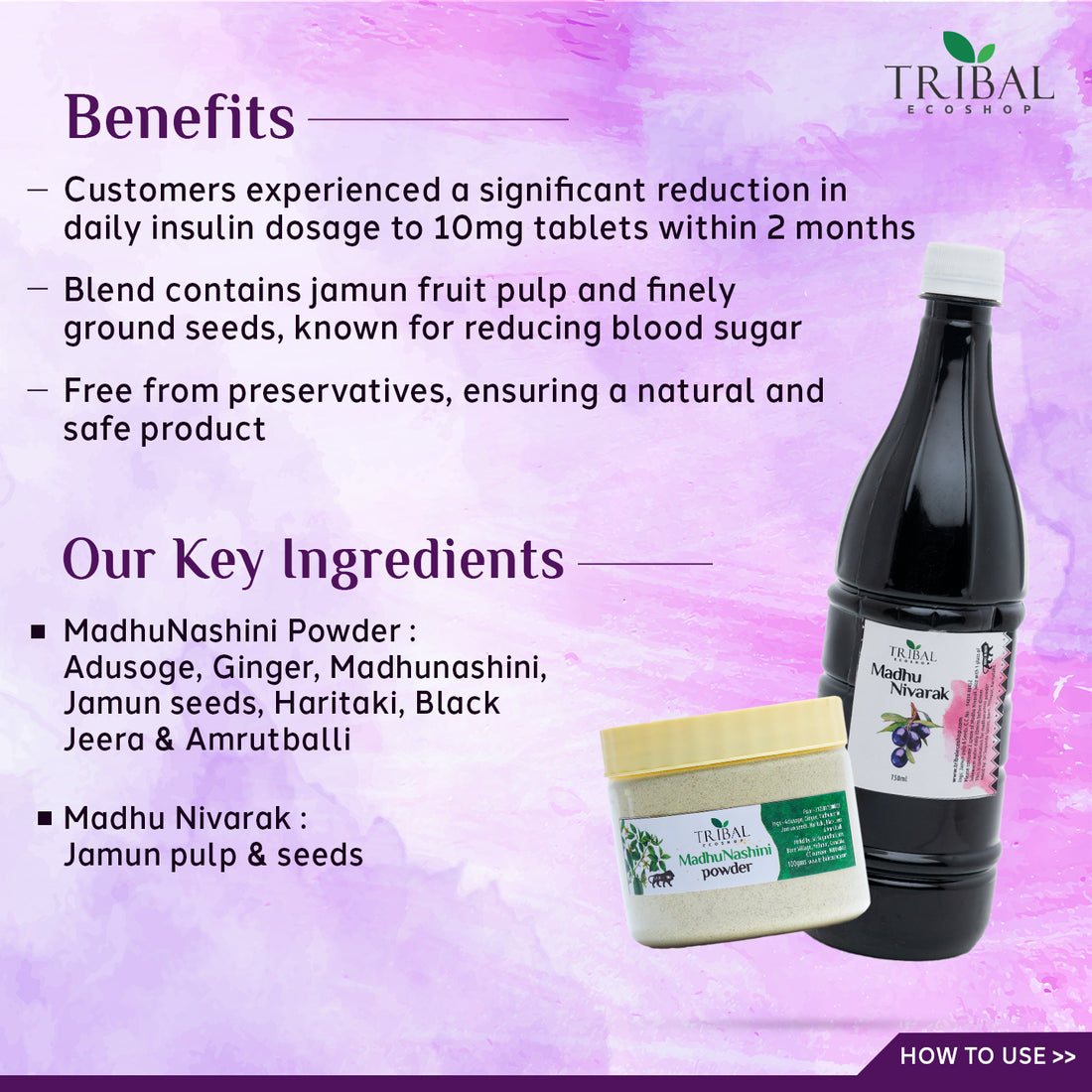 Madhunivarak &amp; Madhunashini Combo | Ayurvedic Sugar Control Powder &amp; Squash | Jamun &amp; Herbal Formula