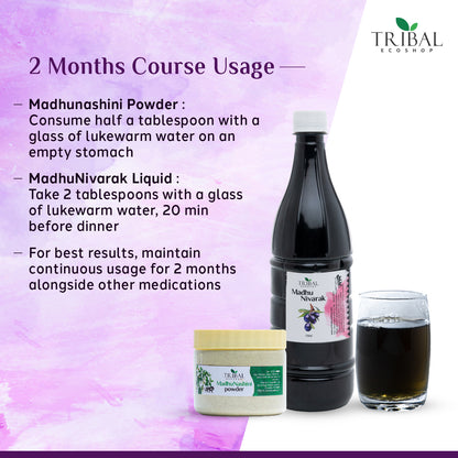 Madhunivarak &amp; Madhunashini Combo | Ayurvedic Sugar Control Powder &amp; Squash | Jamun &amp; Herbal Formula