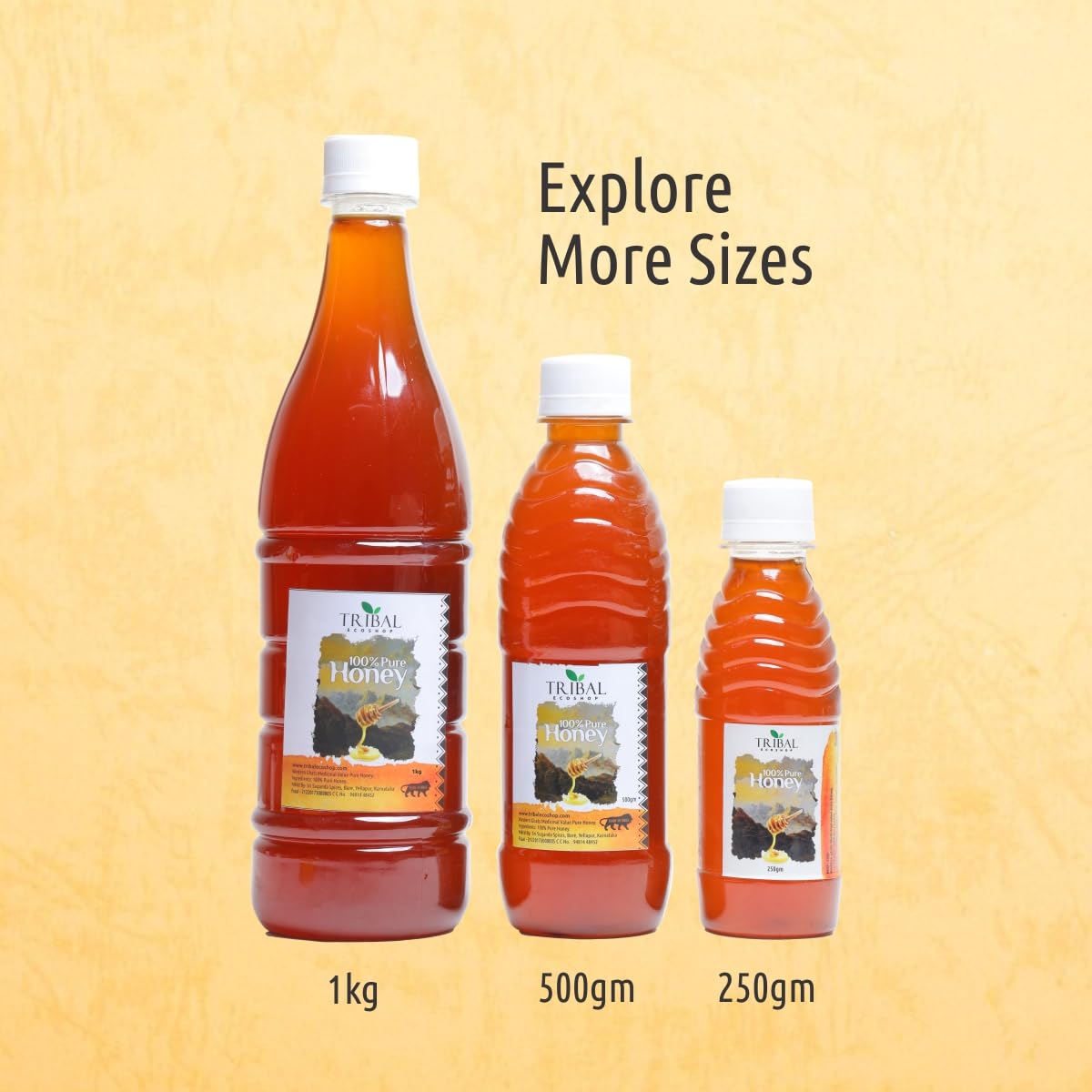 100% Pure Honey – 500g |  Raw &amp; Unprocessed Natural Honey from Western Ghats | Lab-Tested &amp; Medicinal Grade