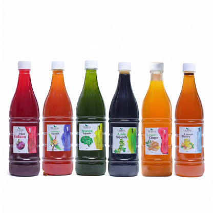 Herbal Healthy Squash Combo by Tribal Eco Shop — Complete Ayurvedic Herbal Squash Collection | 6 Varieties