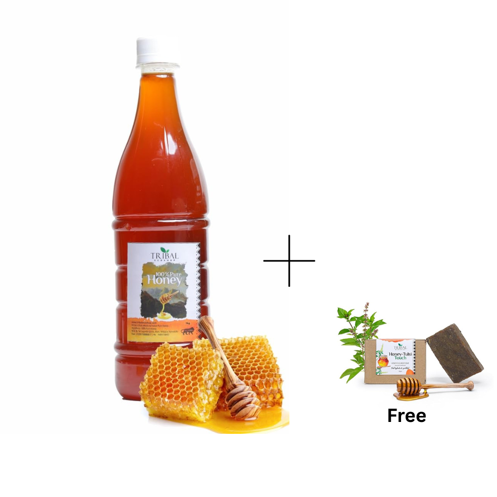 100% Pure Honey – 1kg |  Raw &amp; Unprocessed Natural Honey from Western Ghats | Lab-Tested &amp; Medicinal Grade