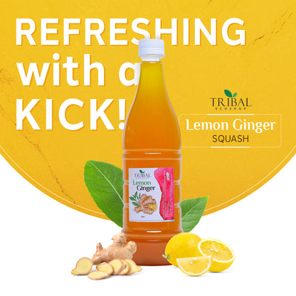 Lemon Ginger Squash 750ml | Immunity Booster &amp; Digestive Health Drink | Natural Detox &amp; Refreshing Beverage