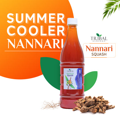Nannari Squash 750ml | Natural Herbal Refreshing Drink | Cooling &amp; Detoxifying Syrup | Supports Digestion &amp; Hydration