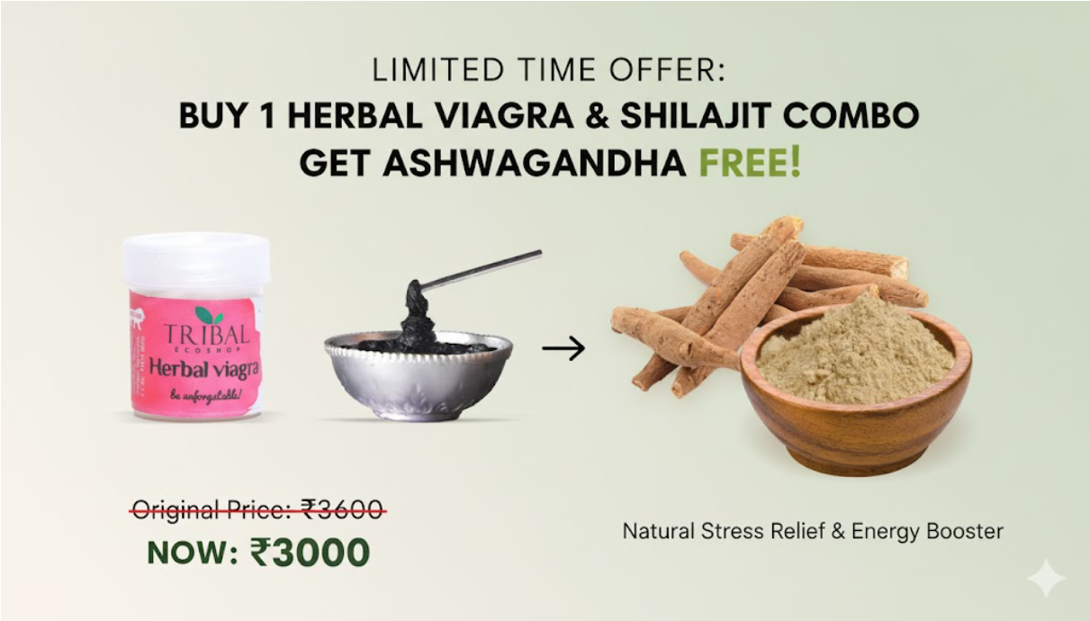 Shilajit &amp; Herbal Viagra Combo | Natural Testosterone &amp; Sexual Stamina Booster | Ayurvedic Energy &amp; Performance Enhancer for Men &amp; Women