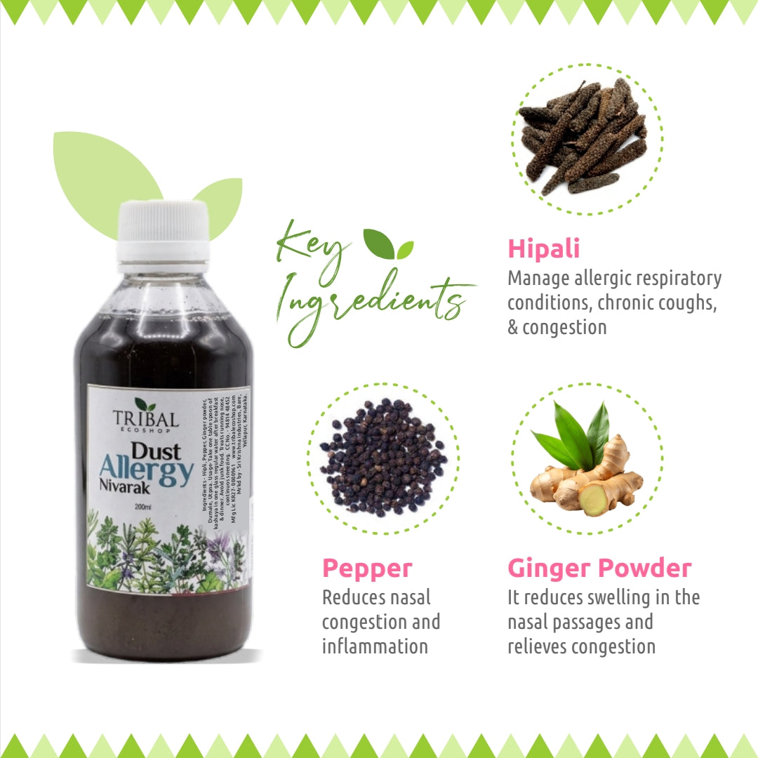 Allergy Kashaya 200ml | Natural Dust Allergy Relief | Controls Sneezing &amp; Running Nose
