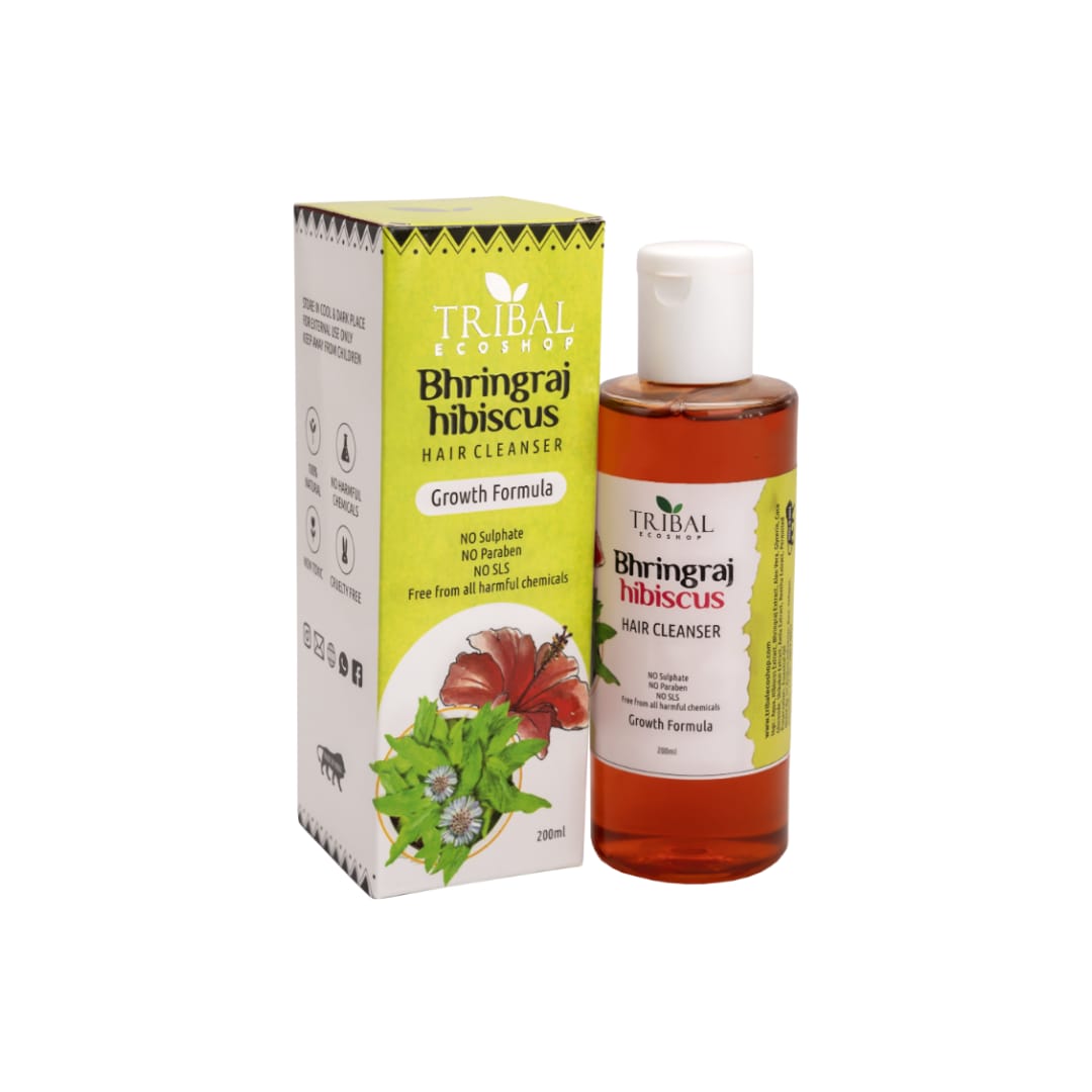 Bhringraj &amp; Hibiscus Hair Cleanser 200ml | Ayurvedic Shampoo for Hair Fall Control &amp; Hair Growth