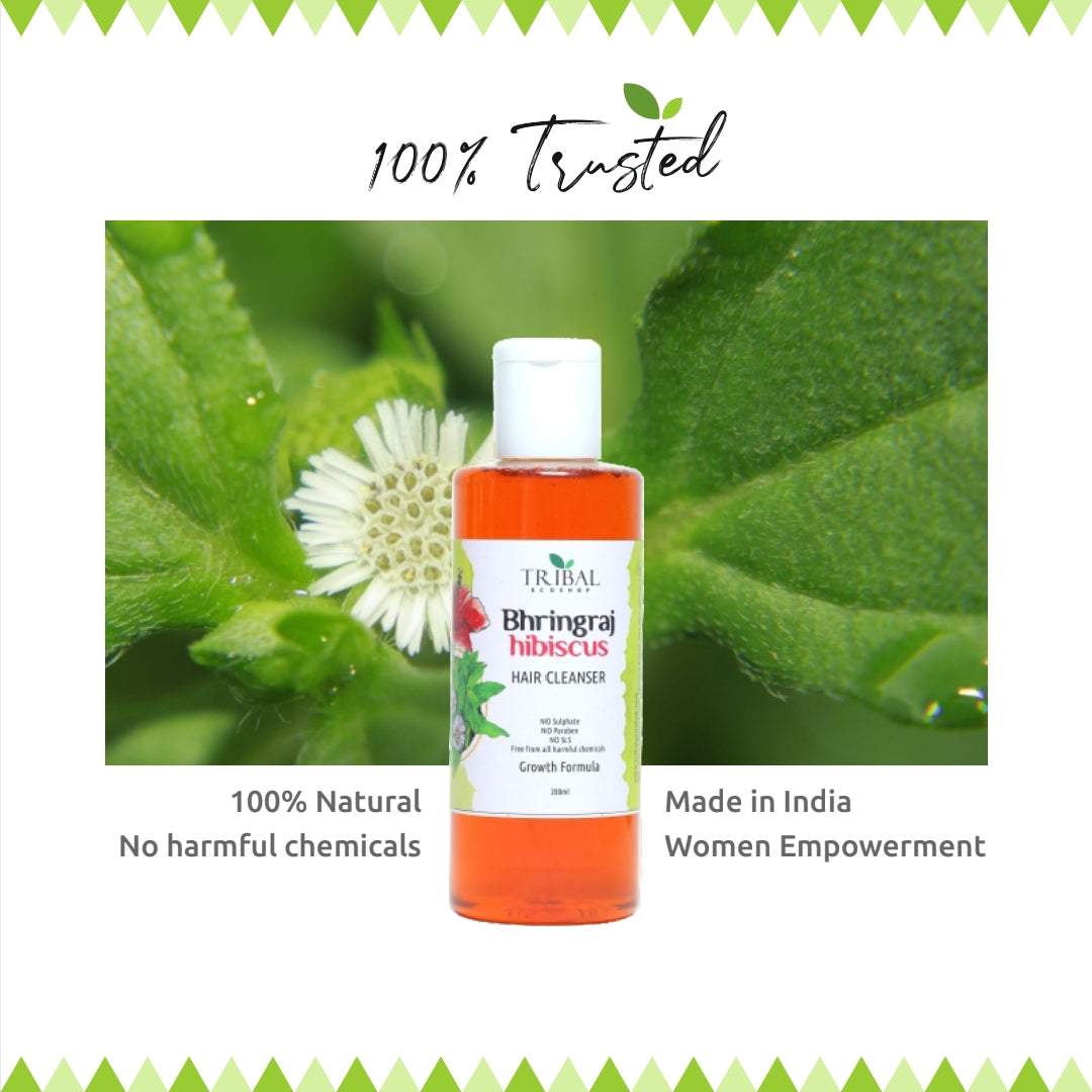 Bhringraj &amp; Hibiscus Hair Cleanser 200ml | Ayurvedic Shampoo for Hair Fall Control &amp; Hair Growth