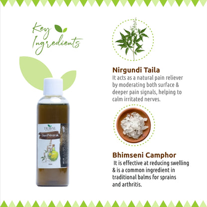 Dard Nivarak by Tribal Eco Shop – Nirgundi &amp; Bhimseni Camphor Ayurvedic Massage Oil | Joint &amp; Muscle Comfort | 100ml