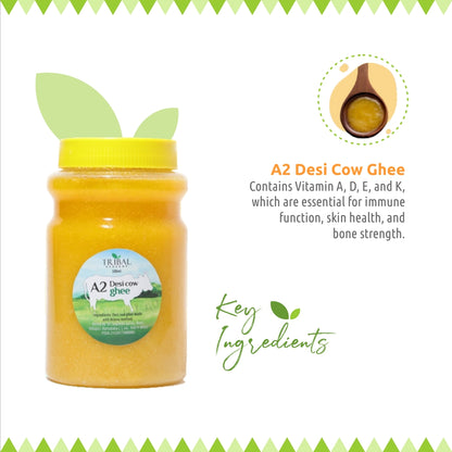 Shudh Desi Cow Ghee by Tribal Eco Shop – Pure Malnad Gidda A2 Ghee | Traditional Bilona Method | 500g, 1kg