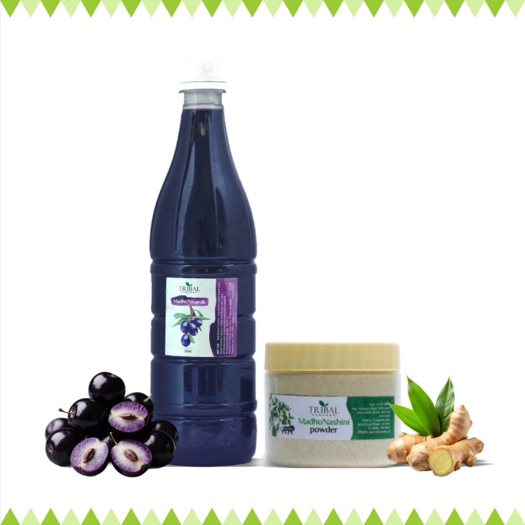 Madhunivarak &amp; Madhunashini Combo by Tribal Eco Shop – Jamun-Based Duo | Liquid &amp; Powder | 2-Month Wellness Course
