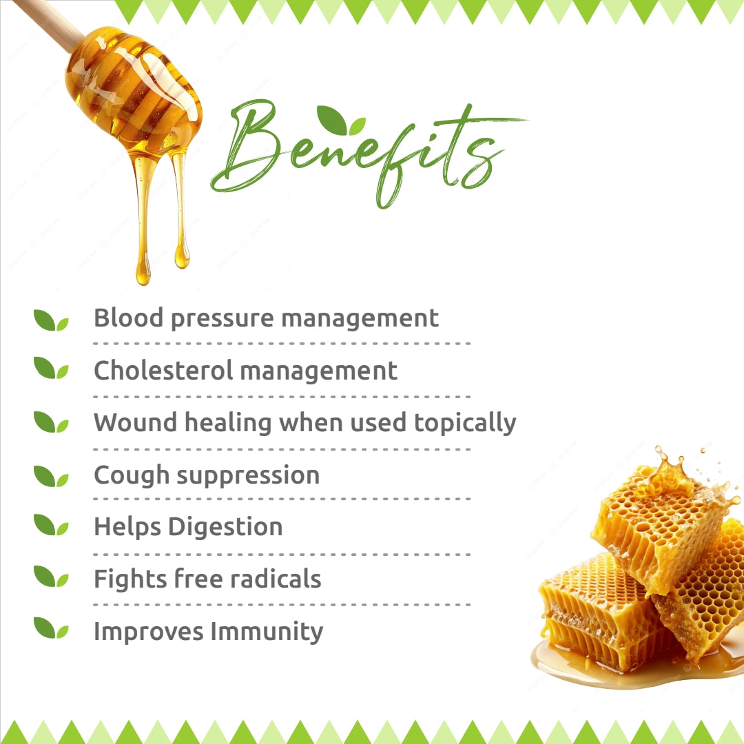 Tribal Eco Shop Pure Honey – Raw &amp; Unprocessed Western Ghats Forest Honey | Multi-Floral | Available in 250g, 500g &amp; 1kg